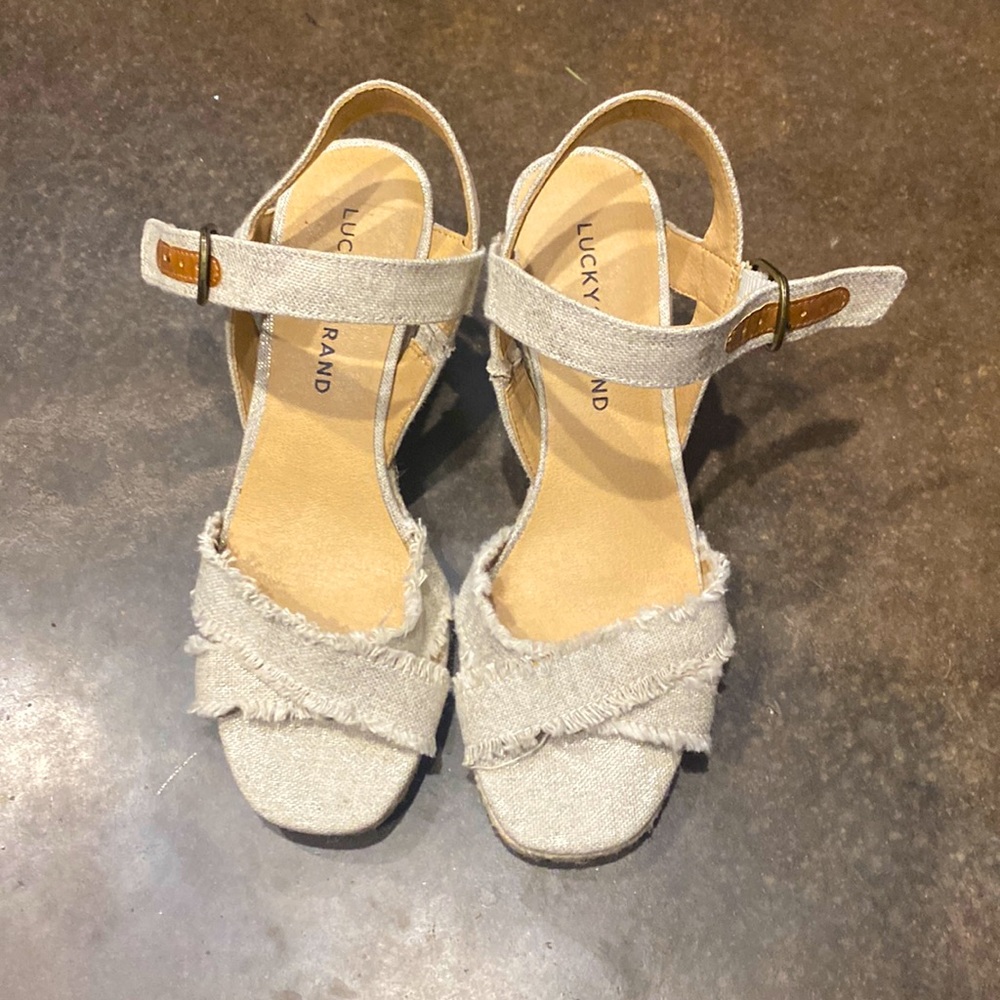 Cream wedge heels Size 7